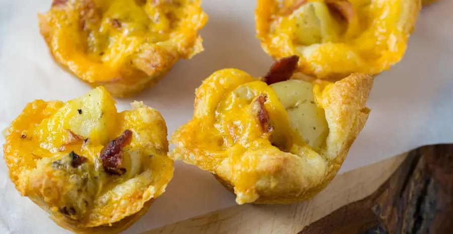 Potato cheese bacon mini tarts.