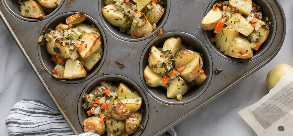 Muffin tin Christmas potatoes.