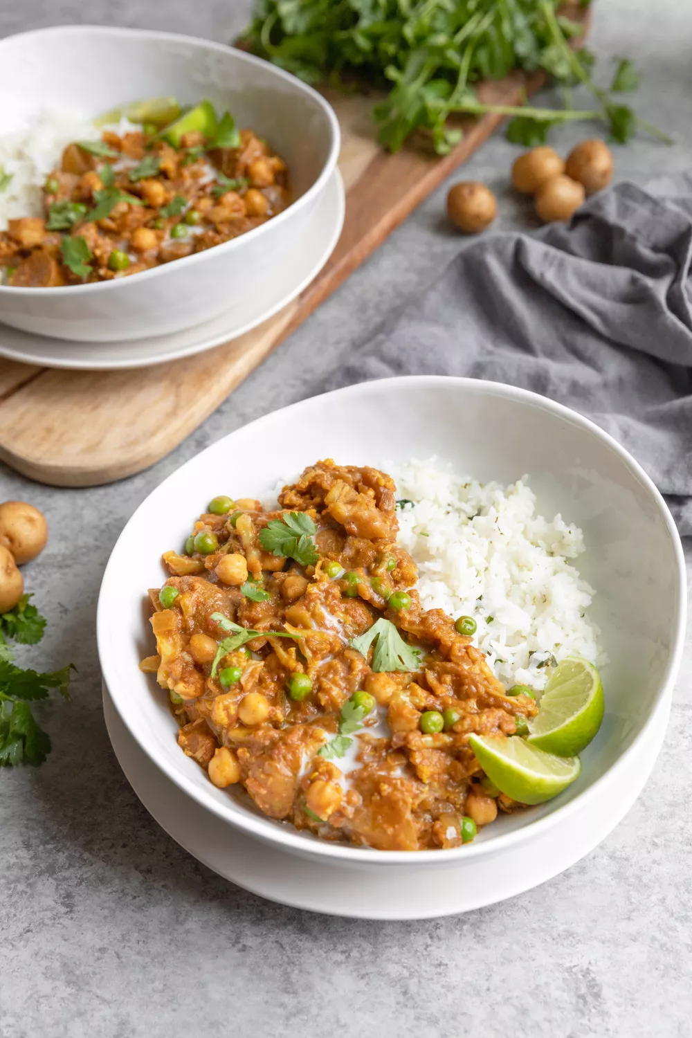 A bowl of Slow Cooker Potato Curry.