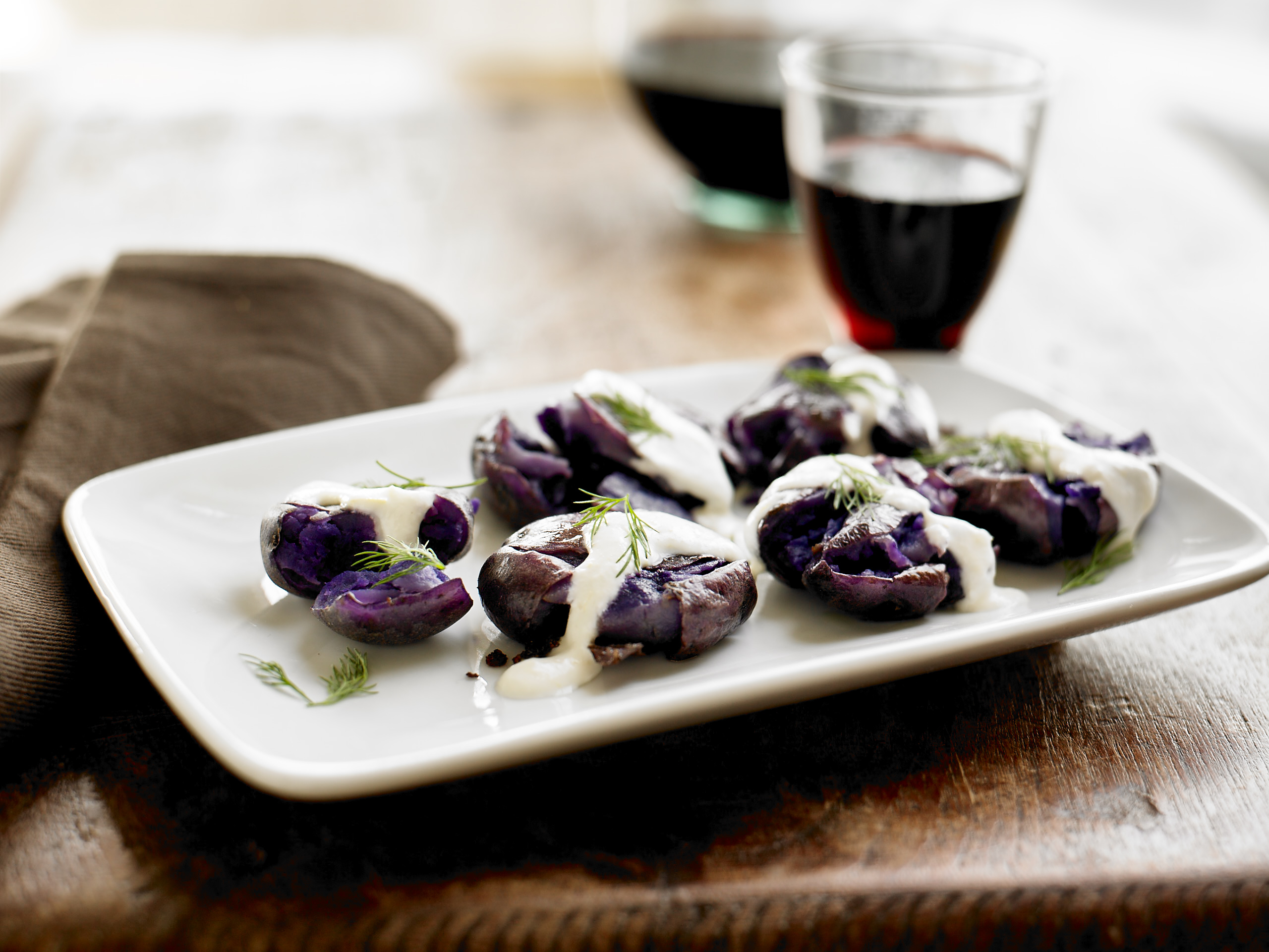 Crispy Potatoes with Lemon Crème Fraîche and Dill