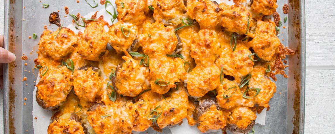 Buffalo Chicken Smashed Potatoes.