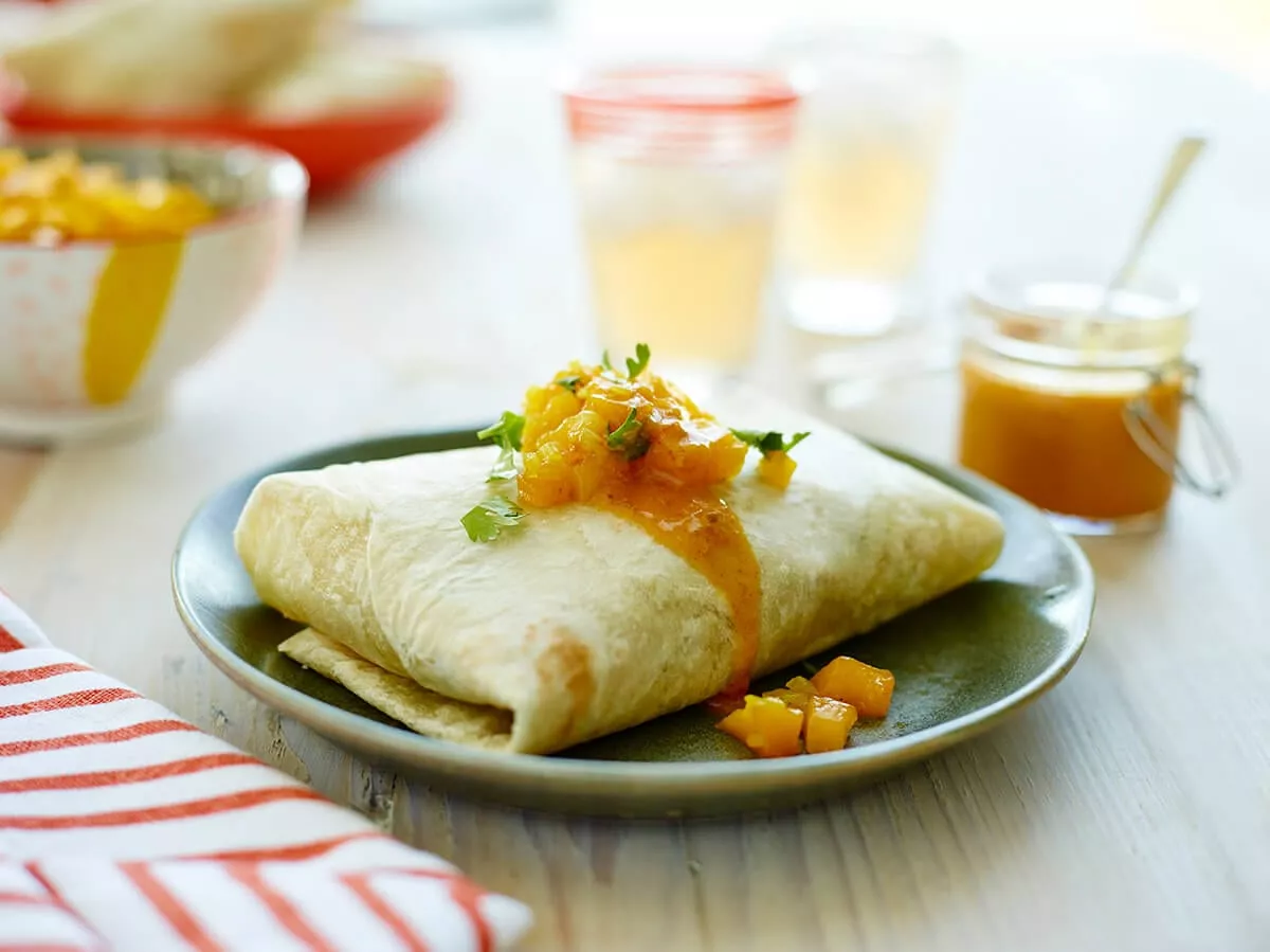 Caribbean-Burritos-with-Chicken-and-Mango-Chutney_Antoine-Sicotte_Web-Res-2 Caribbean burritos with mango chutney