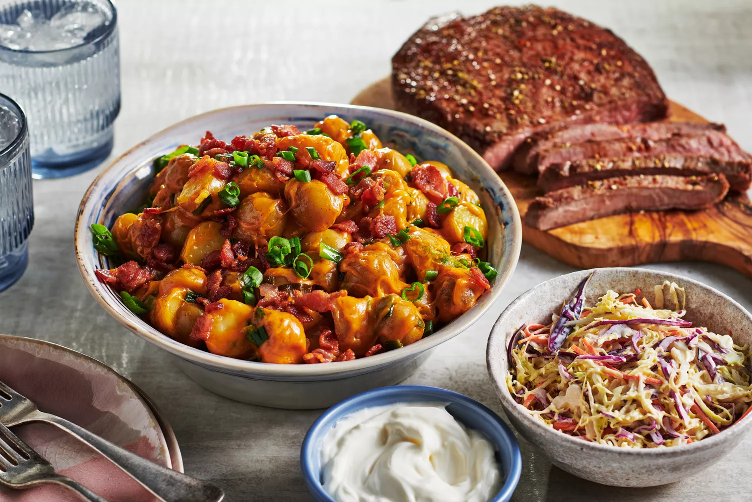 Fully-Loaded-Slow-Cooker-Potatoes_The-Food-Group_Web-Res-1 The best slow cooker cheesy potatoes you've ever had in your life.