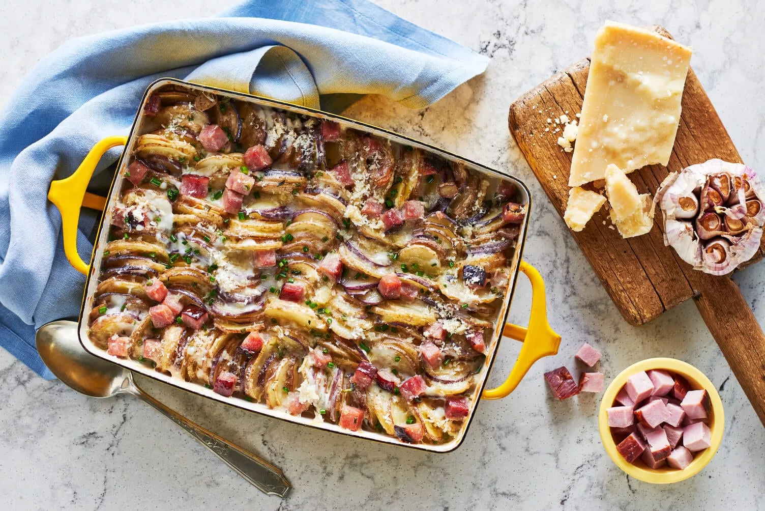 Ham-and-Parmesan-Scalloped-Potatoes_The-Food-Group_Web-Res-1 A nice big dish of ham and parmesan scalloped potatoes.