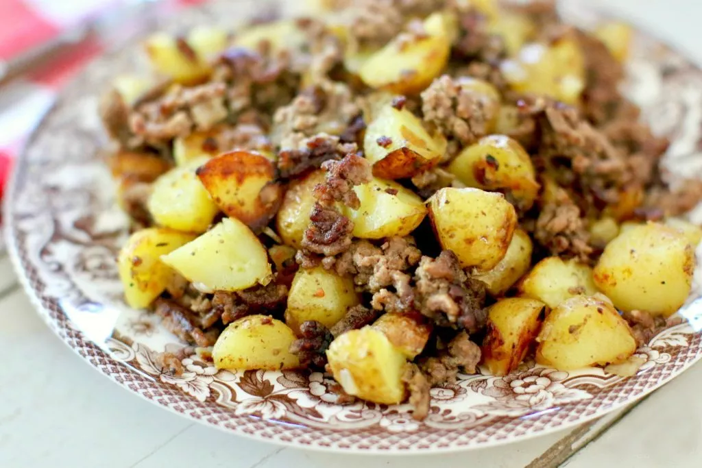 A plate of hamburger hash