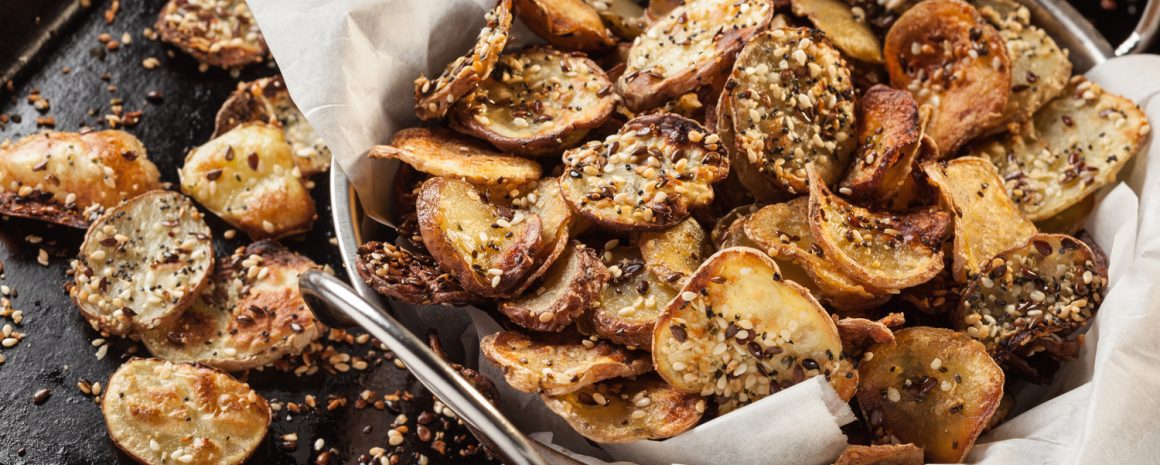 Potato chips with seeds.