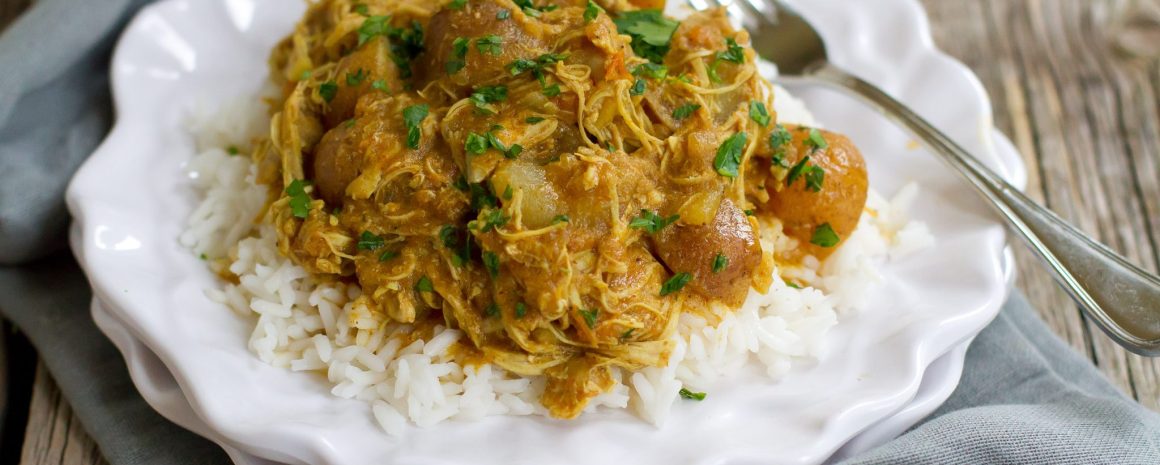 Chicken curry with potatoes.