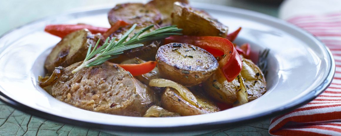 Potatoes, Sausages, and Peppers.