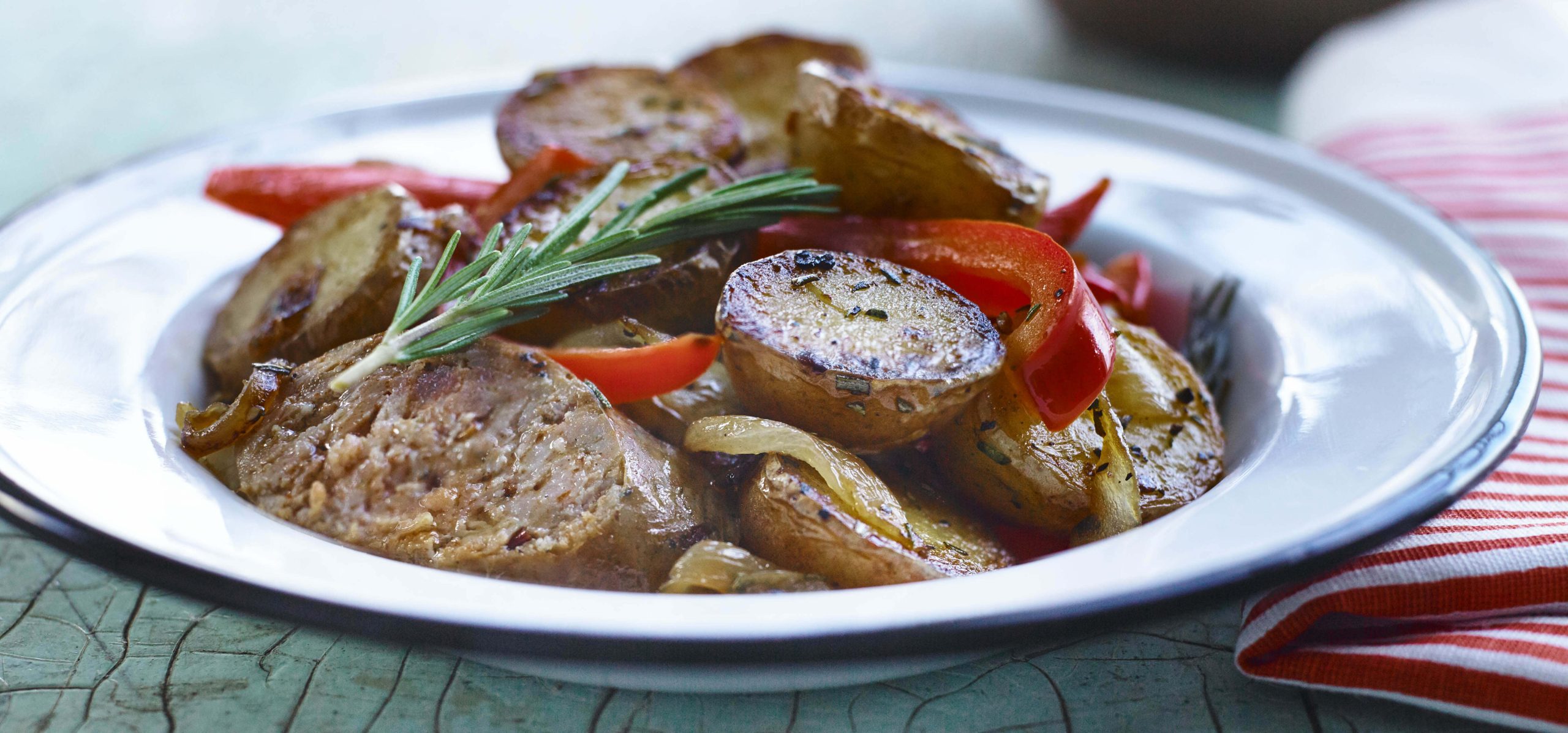 Potatoes, Sausages, and Peppers.