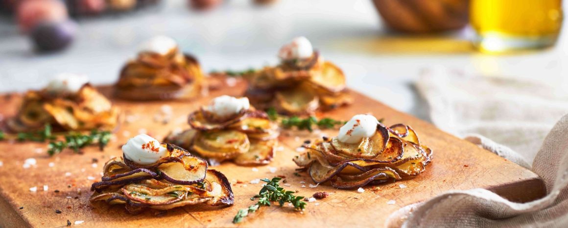 Crispy potato stacks