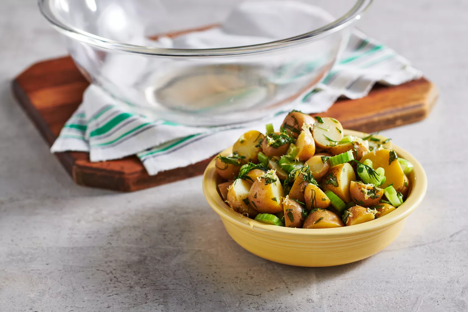 Lemon-Herb-Potato-Salad_The-Food-Group_Web-Res-1 A bowl of lemon herb potato salad.