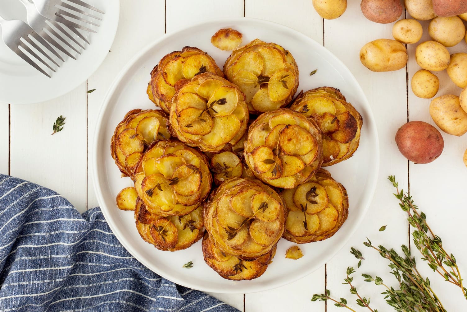 A plate of delicate pommes anna.