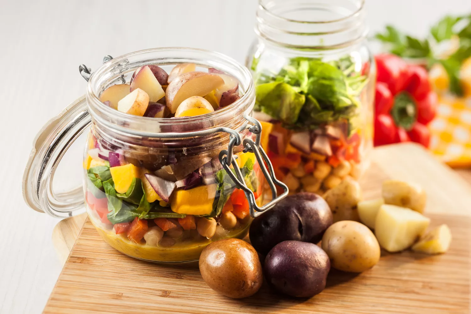 Mason jar salads.