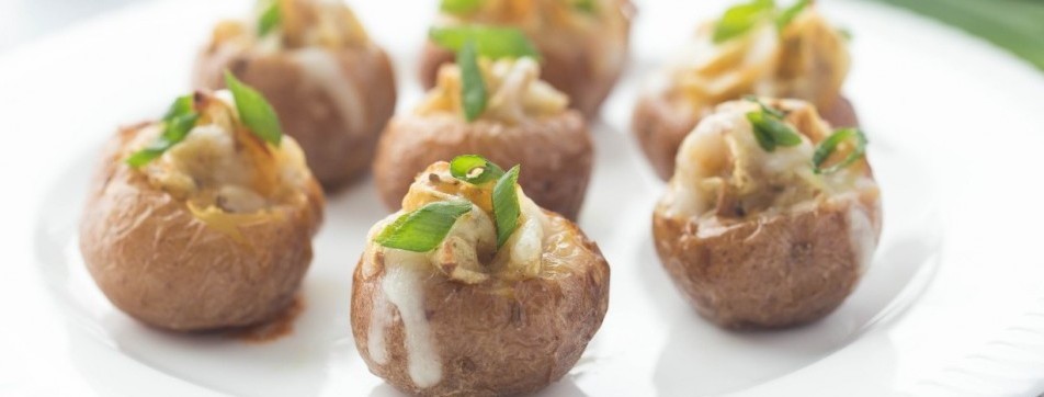 Mini twice baked little potatoes.