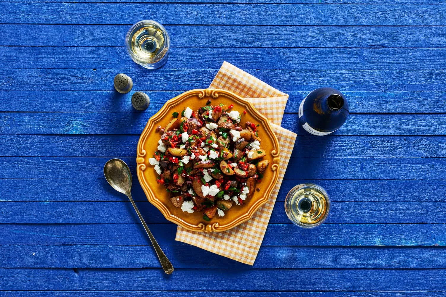 Olive-and-Roasted-Red-Pepper-Little-Potatoes_The-Food-Group_Web-Res-1 Olive oil and roasted red pepper little potatoes in a nice bowl.