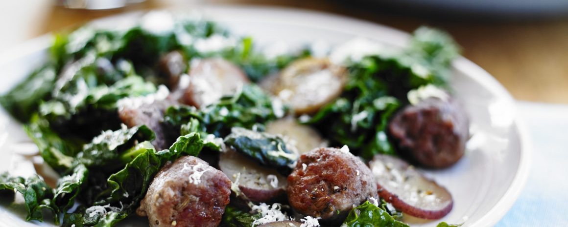 Sausage kale and potato casserole.