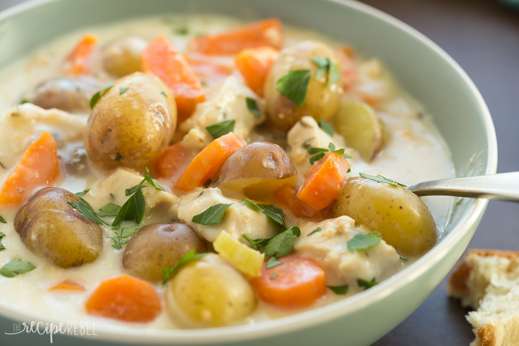 A garlic parmesan chicken stew.