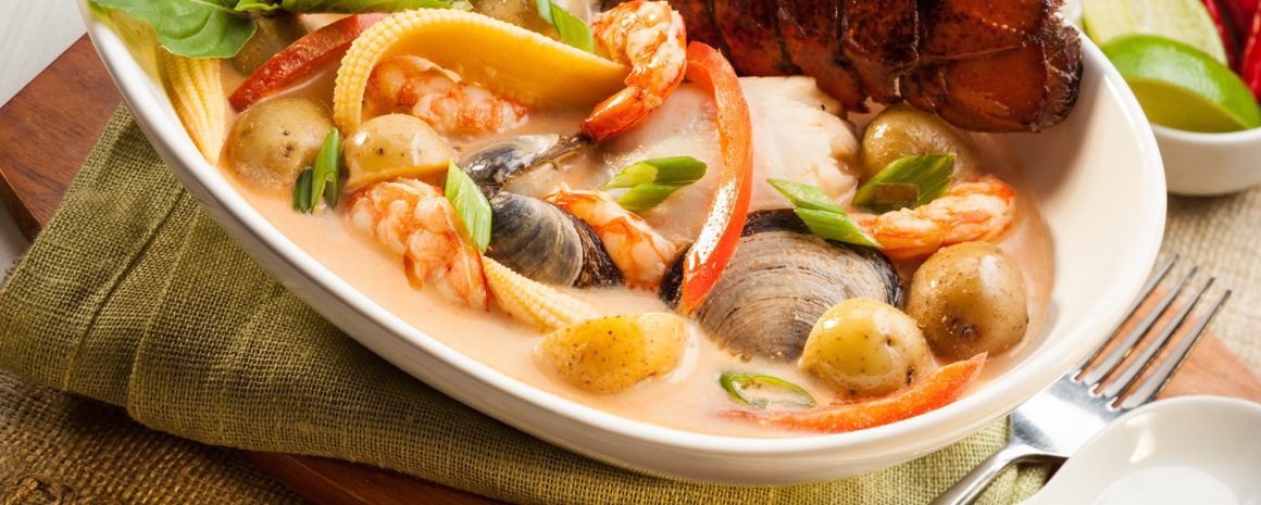 Thai soup with seafood