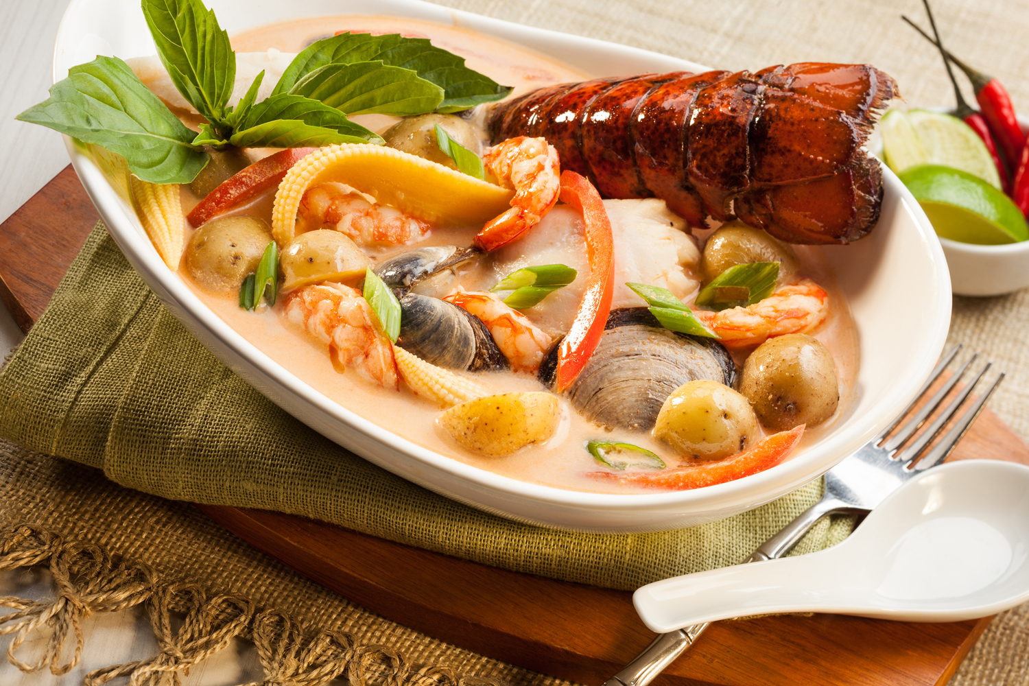 Thai soup with seafood