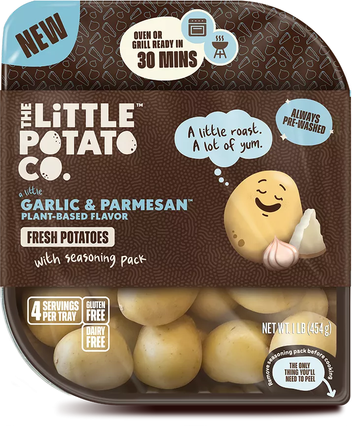 A package for our A Little Garlic & Parmesan™ Oven or Grill Ready Little Potatoes