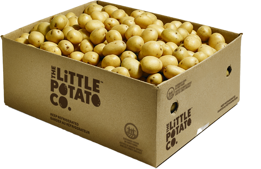 A box of Little Yellow Little Potatoes